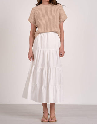 Elan - Sweater Combo Tiered A-line Dress