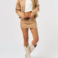 Blue Blush - Corduroy Collar Bomber Jacket