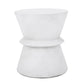 Outdoor Lightweight Concrete End Table With Hourglass Structure - Antique White