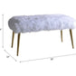 Bagley II Faux Fur Bench - White / Gold