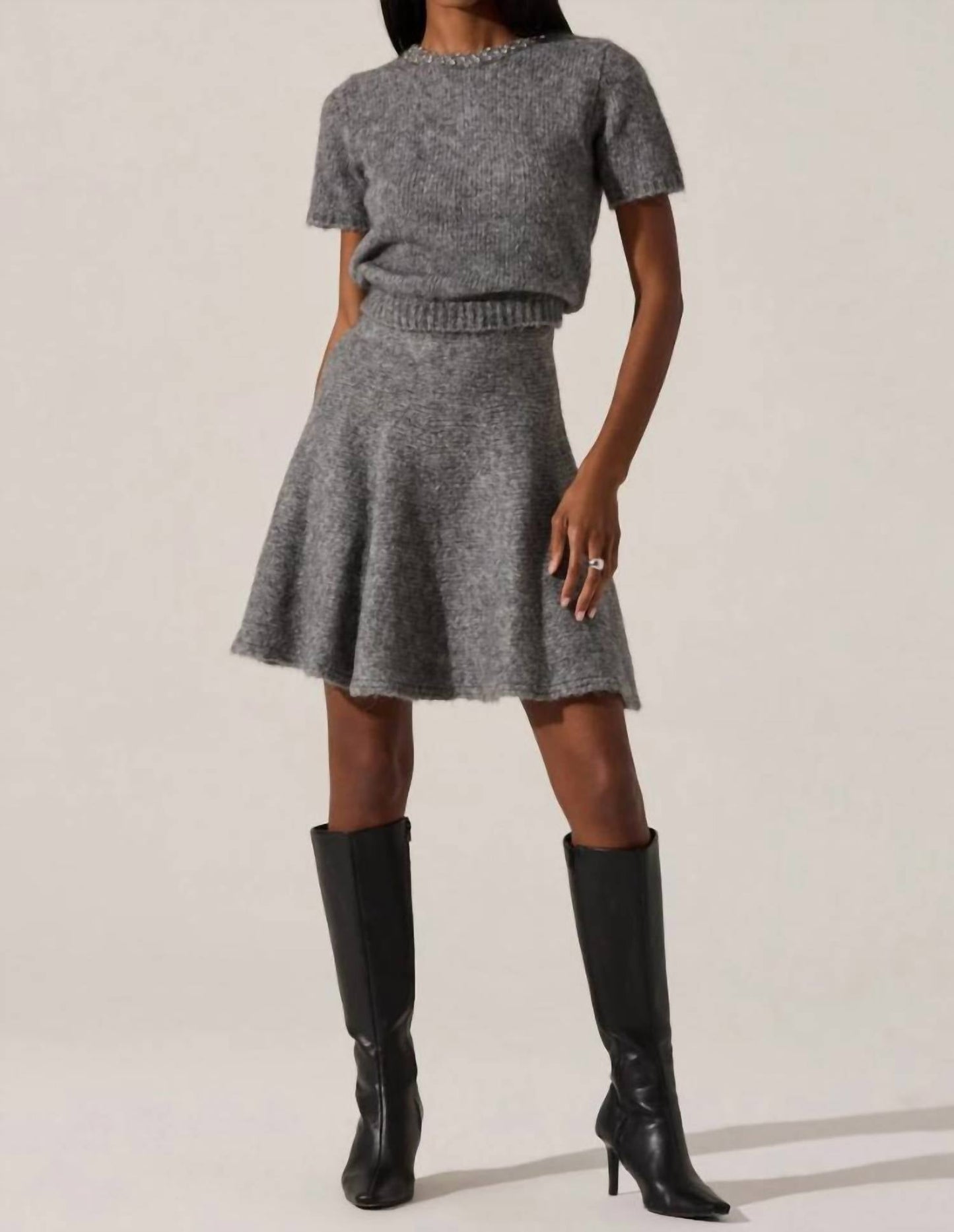 Astr - Malvie Embellished Crewneck Sweater