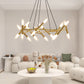 41' Golden Modern Chandelier Light Fixture with Branch Design