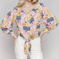 Charlie B - Printed off shoulder blouse with knot