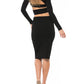 Kendall + Kylie - Compact Long Sleeve Crop Top