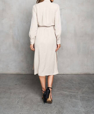 Paparazzi - Tencel Slub Long Sleeve Shirt Dress