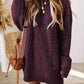 1 The Woman - Cable Knit Drop Shoulder Loose Fit Sweater Dress