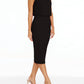Dress The Population - Amada Sequin Mixed Media Sheath Midi Dress
