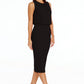Dress The Population - Amada Sequin Mixed Media Sheath Midi Dress
