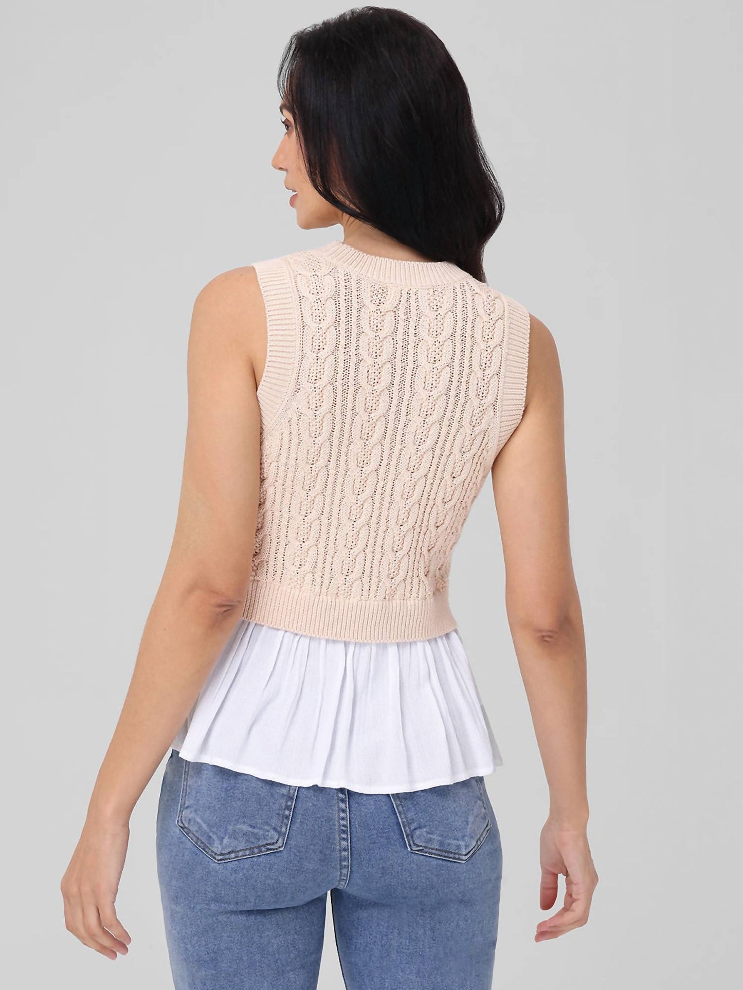 525 America - Camilia Mixed Media Cable Tank