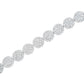 14K White Gold 3-3/4 Cttw Round-Brilliant Cut Diamond 7-1/4" Round Cluster Links Tennis Bracelet (I-J Color, SI2-I1 Clarity)