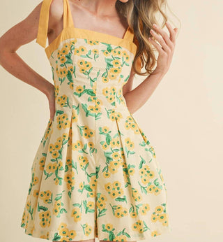 &Merci - Floral Pleated And Flare Romper