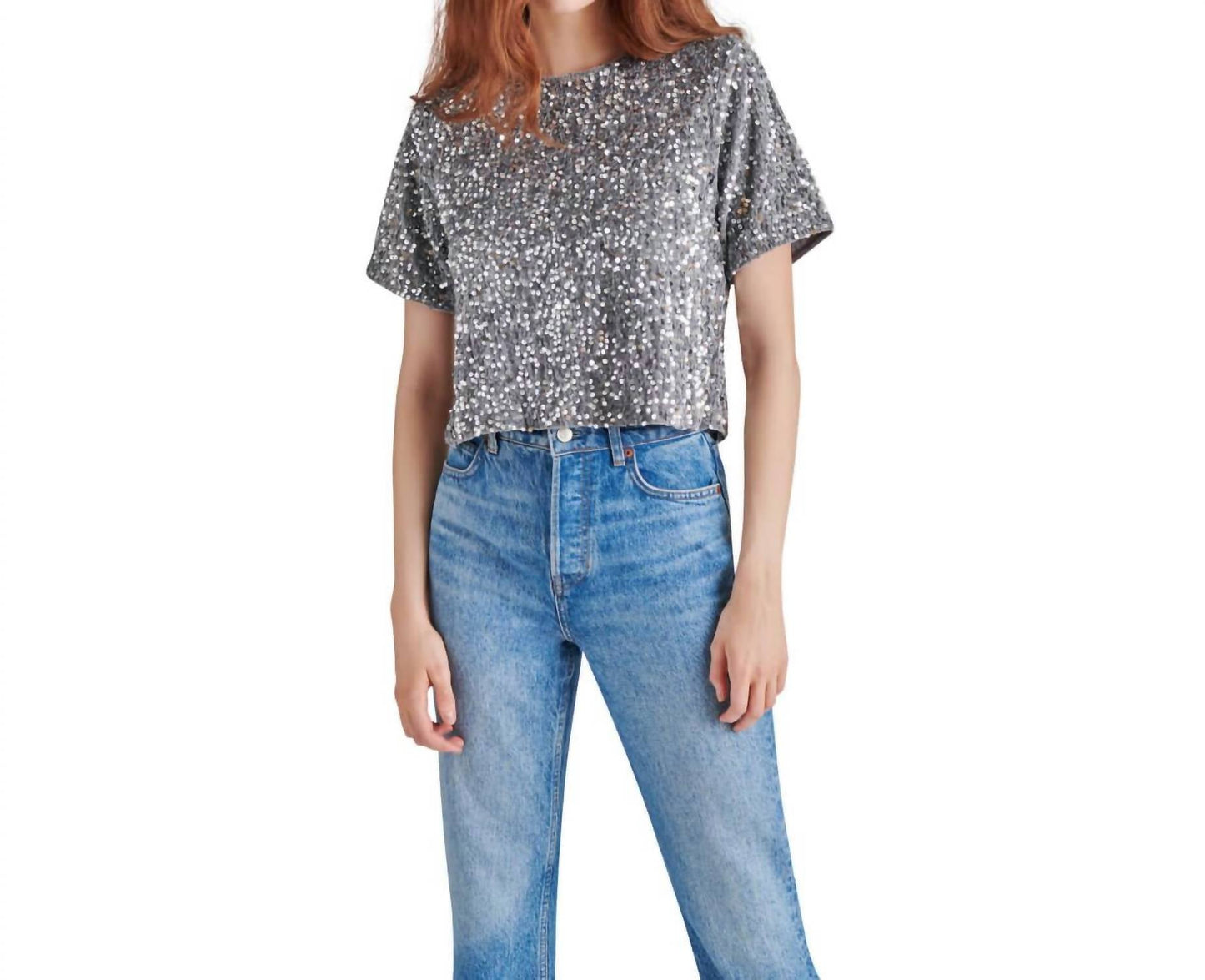 Steve Madden - Cressa Sequin Short Sleeve Top