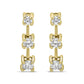 14K Yellow Gold 1/2 Cttw Round Diamond 3 Stone Graduated Linear Drop Past, Present and Future Stud Earrings (H-I Color, SI1-SI2 Clarity)