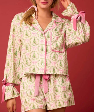 Peach Love - Christmas Jammies Top & Short Set