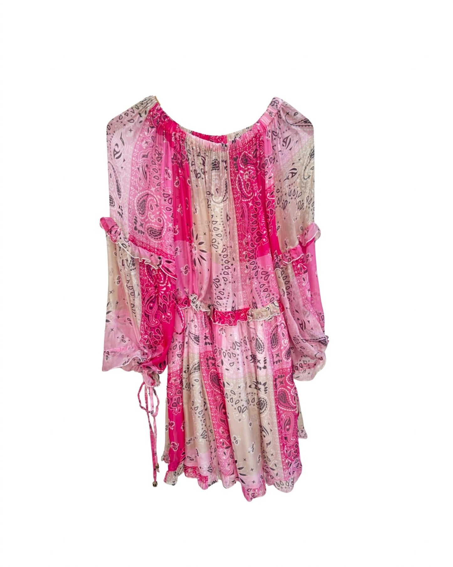 5 Progress - Off The Shoulder Bandana Print Mini Dress