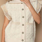 Pol - Crochet Button Down Lace Trim Sweater Vest