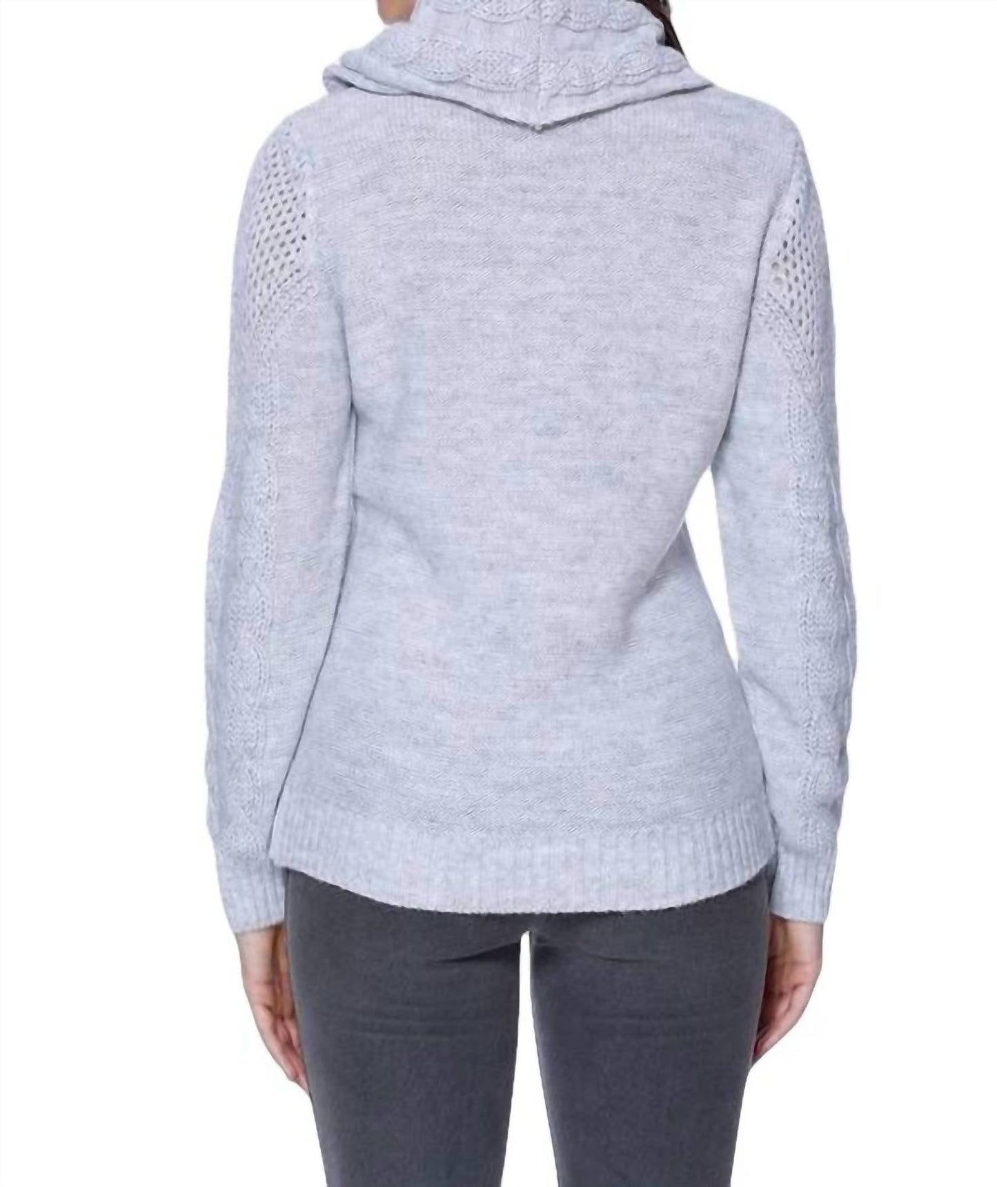 French Kyss - Juliana Cable Knit Sweater Attach Scarf