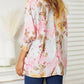 Double Take - Floral Elegance Soft Fabric Blouse