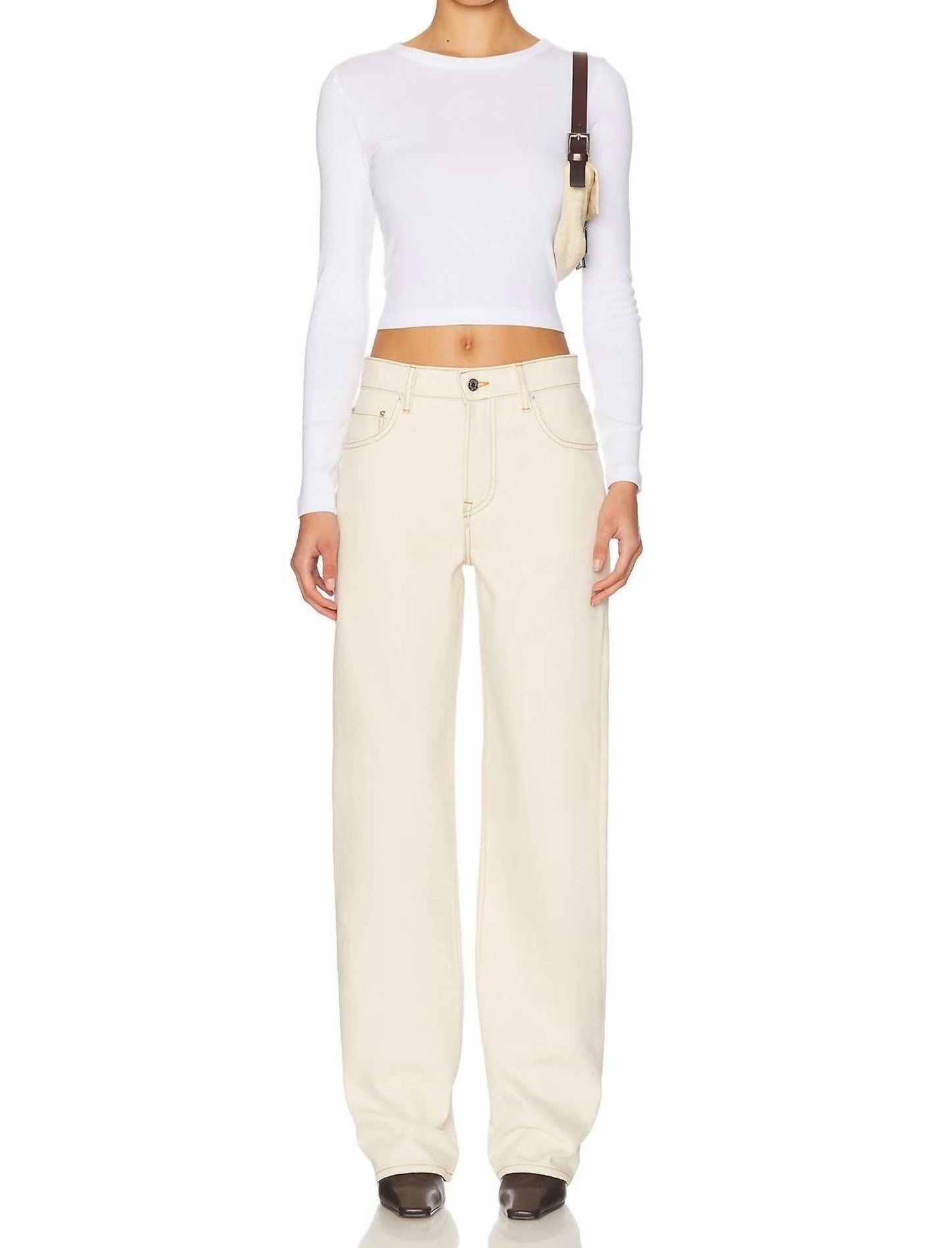 Enza Costa - Supima Baby Rib Long Sleeve Cropped Top