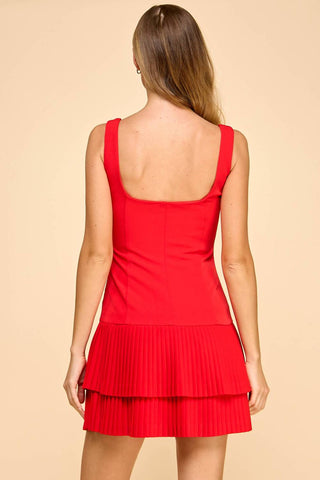 Tcec - Pleated Hem Mini Dress