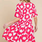 Trendsi - Bombom Flower Print Ruched Dress