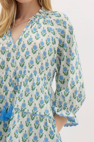 Entro - Tiered Scalloped Floral Mini Dress