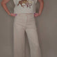 Allie Rose - Suede Laser Cut Wide Leg Pants