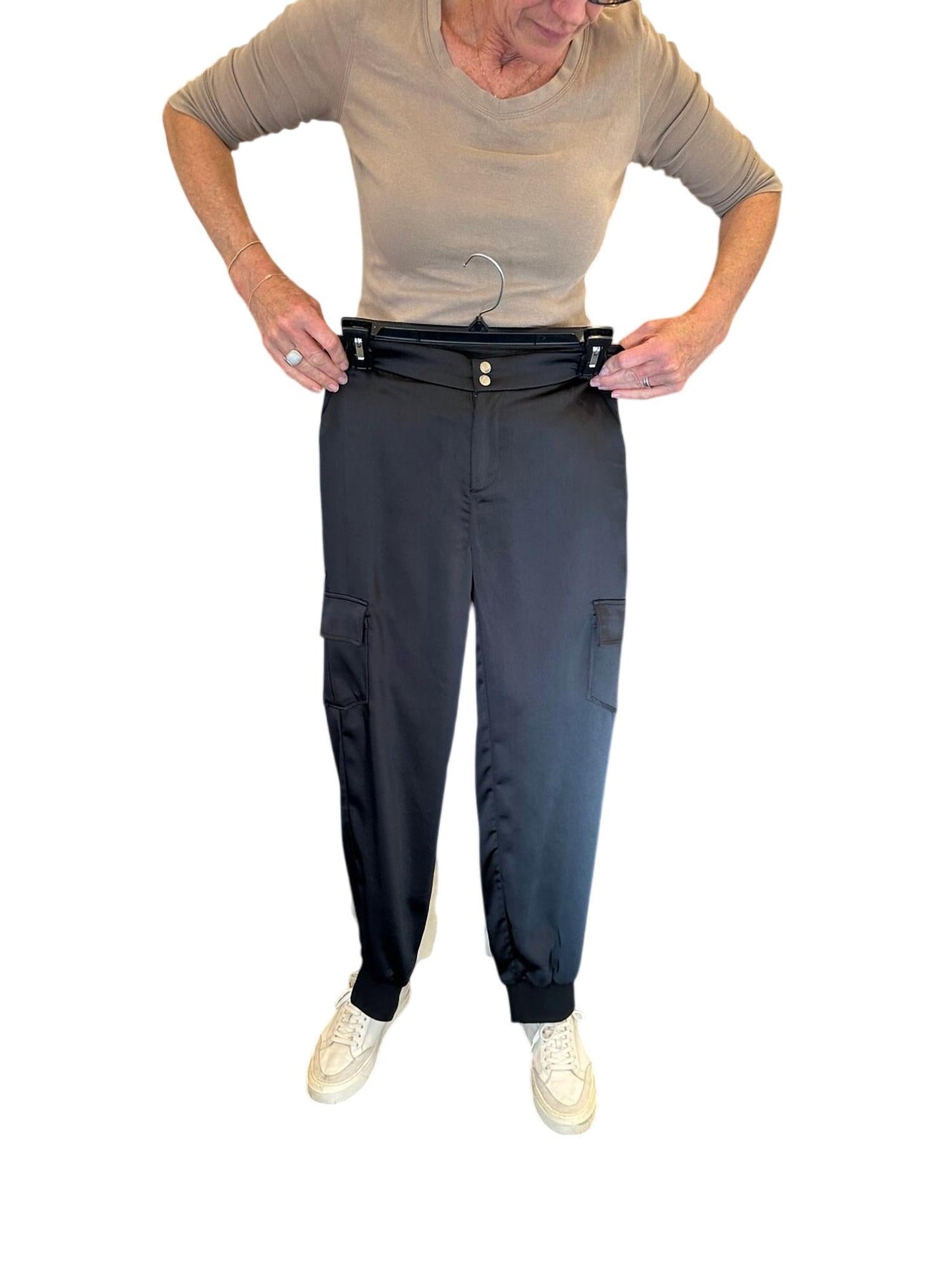 Ecru - Women's Satin Cargo Pant