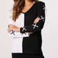 French Kyss - X Sleeve V-neck Top