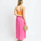 Karlie - Colorblock Linen Bustier Maxi Dress