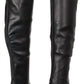 Steve Madden - Women's Gibbs Block Heel Rounded Toe Over The Knee Leather Fashion Boots