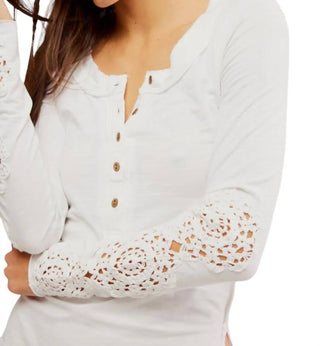 Free People - Our Song Henley Cuff Tee