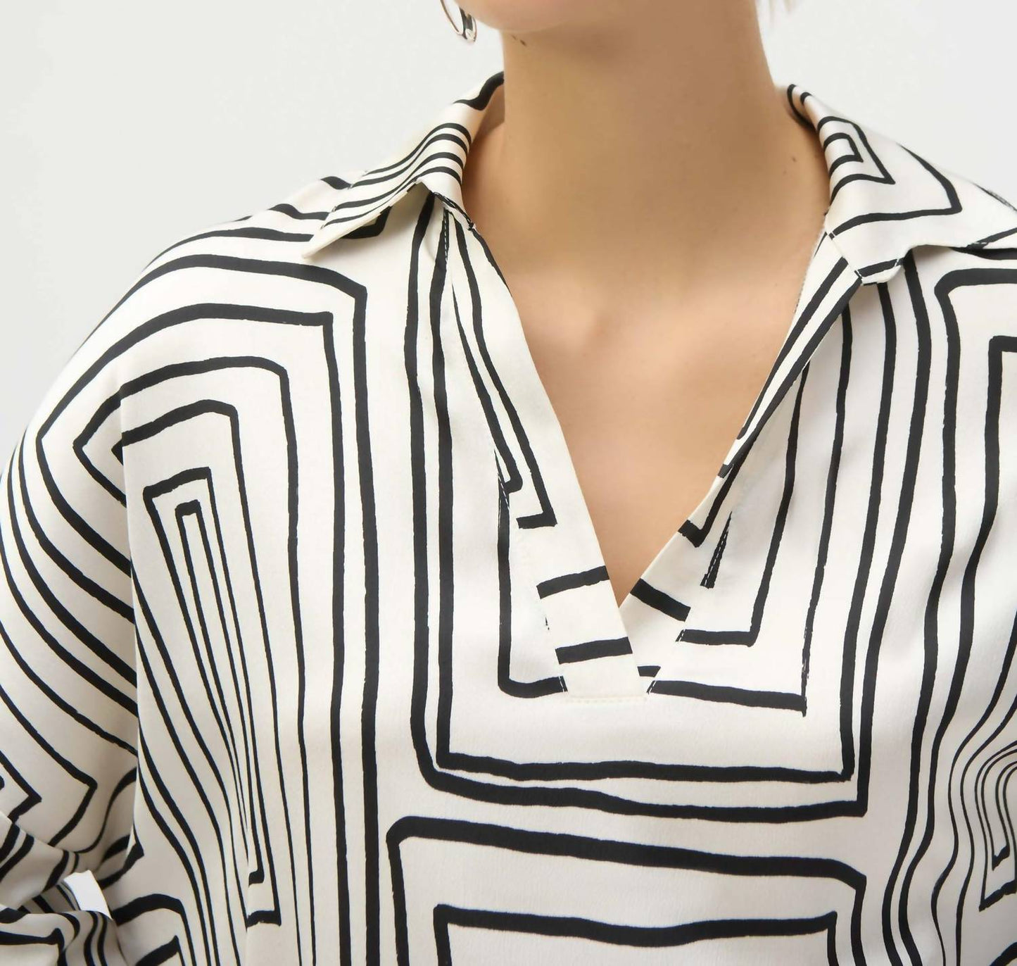 Joseph Ribkoff - Satin Geometric Print Boxy Top