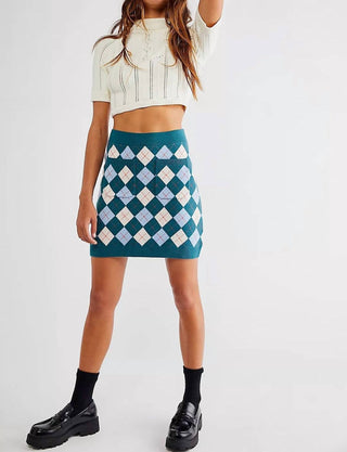 Free People - Argyle Viola Sweater Skirt