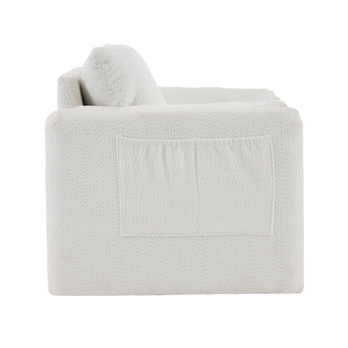 Modern Accent Chair Single Seater Ivory White