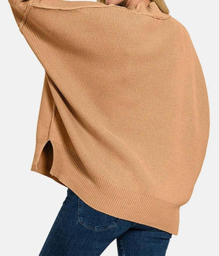 Zenana - Side Sit Oversize Sweater