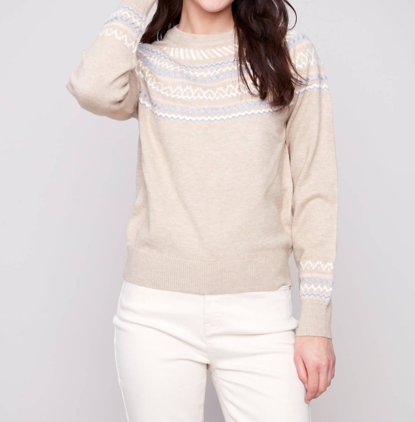 Charlie B - Apres Ski Jacquard Crew Neck Sweater