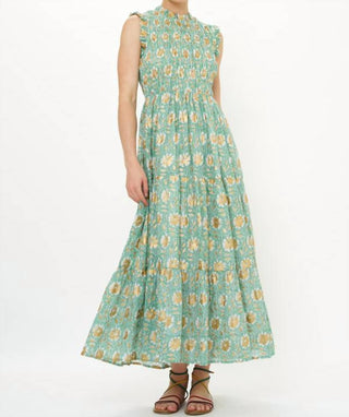 Oliphant - Sleeveless Smocked Maxi Dress