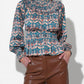 Adelyn Rae - Melodie Smocked Waist Mock Neck Blouse