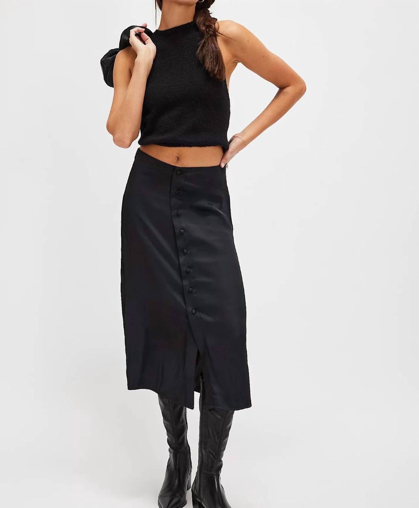 Free People - Analise Satin Midi Skirt