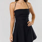 Blue Blush - Bailey Lace Up Back Mini Dress
