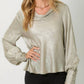 Mystree - Metallic Cowl Neck Blouse