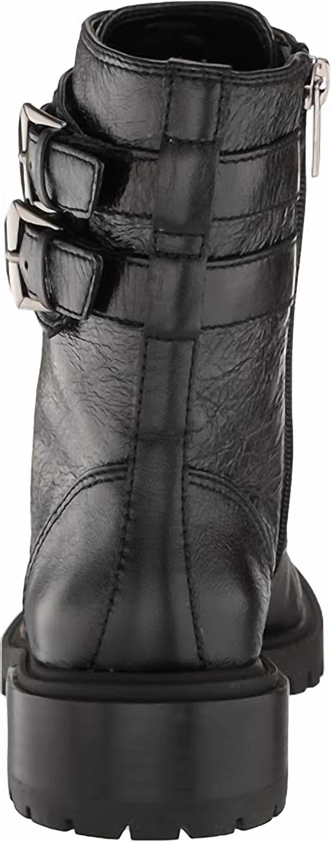 Vince Camuto - Women's Croc Lace Up Fawdry Block Heel Leather Combat Boot
