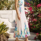 Joseph Ribkoff - Floral Pleated Satin Maxi Dress