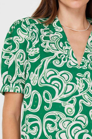 Current Air - Abstract Printed V-neck Blouse