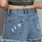 Pol - Raw Edge Denim Shorts