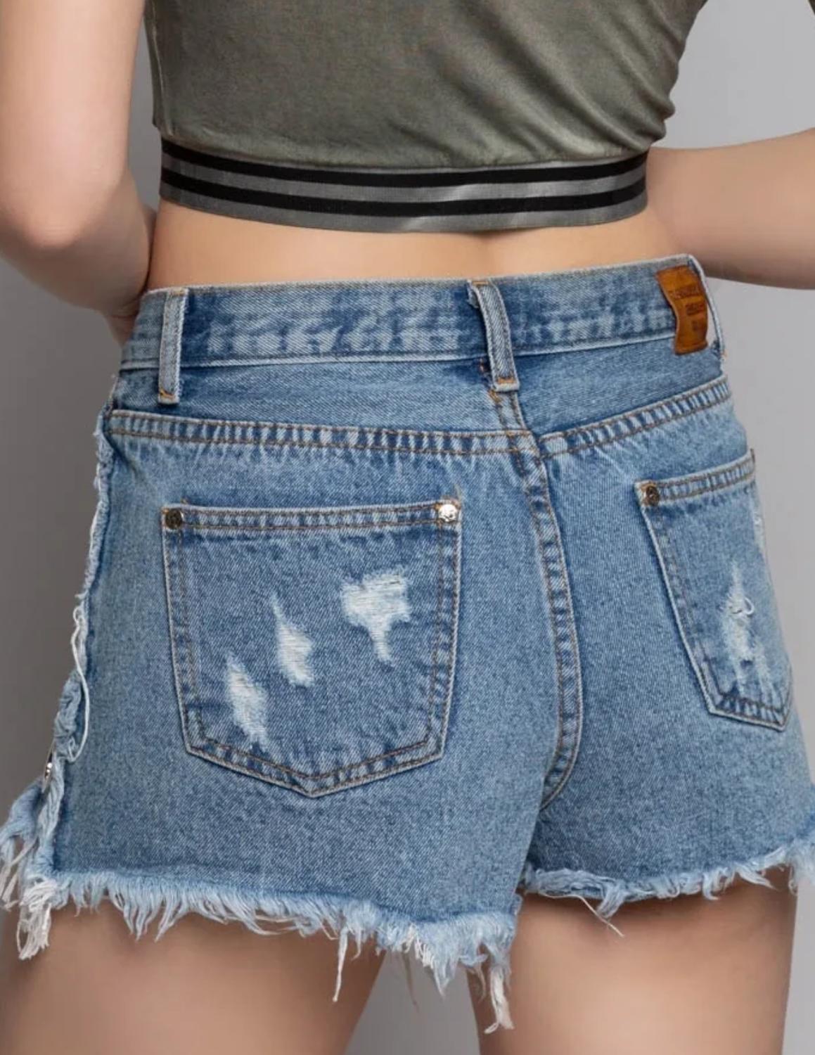 Pol - Raw Edge Denim Shorts
