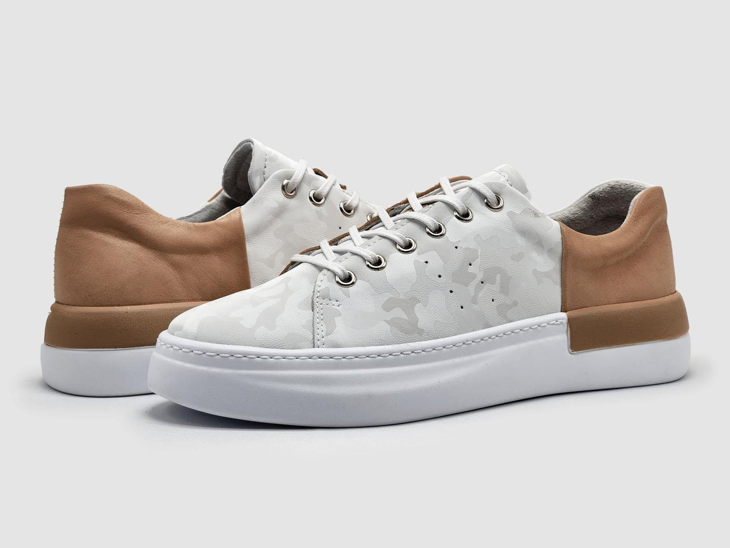 Kcr Group - Women's Classic Camo Leather Sneakers