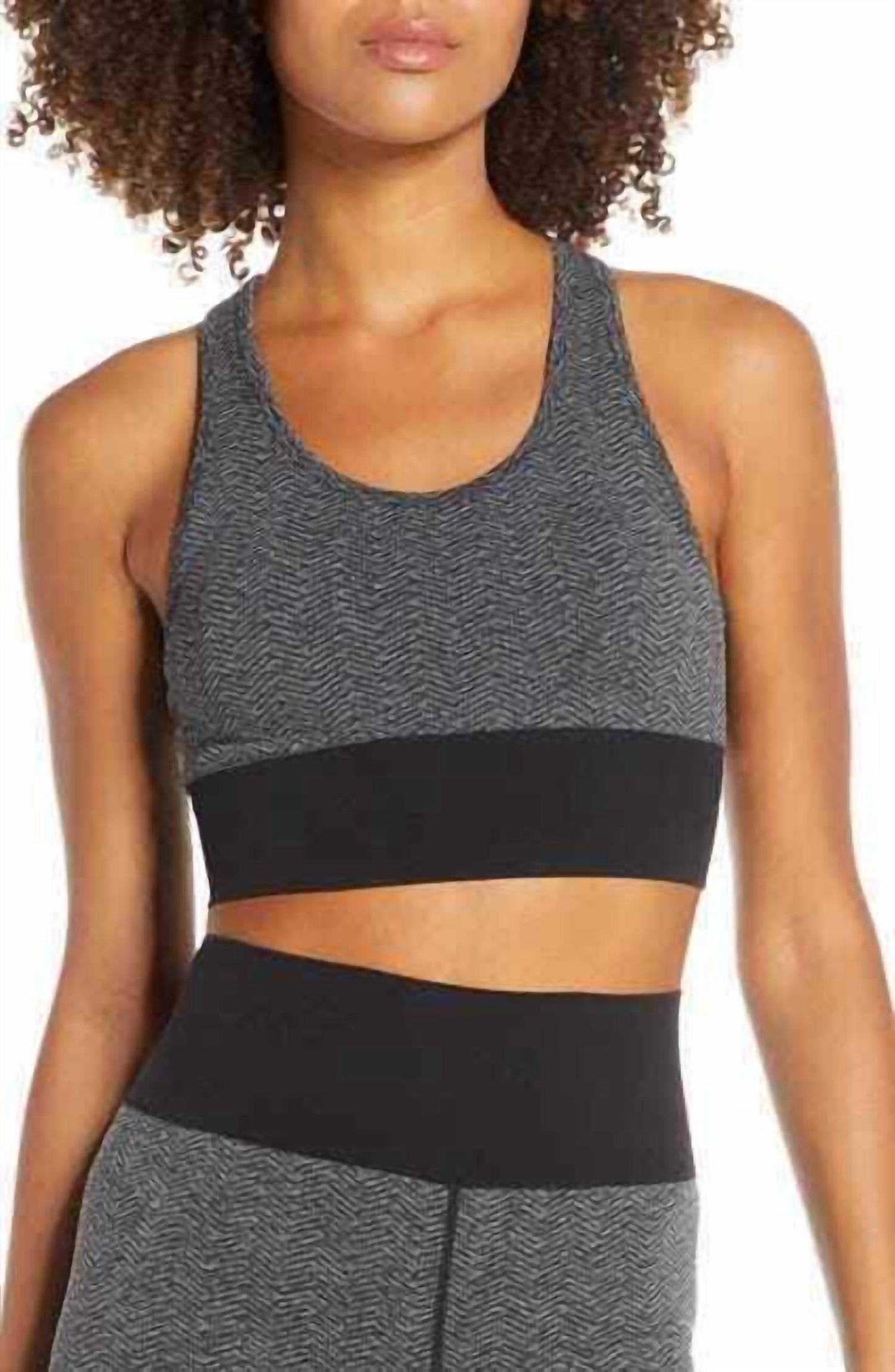 Zella - Longline Racerback Herringbone Sports Bra