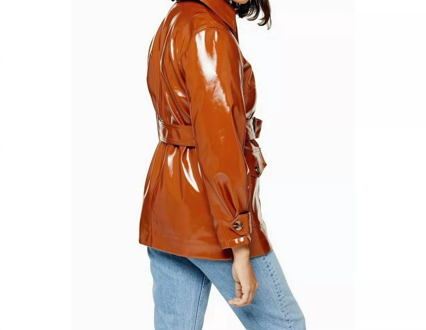 Topshop - High Gloss Patent Belted Coat